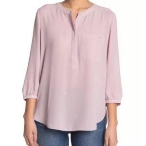 NYDJ Blush Pink Henley Blouse w/ Front Pocket